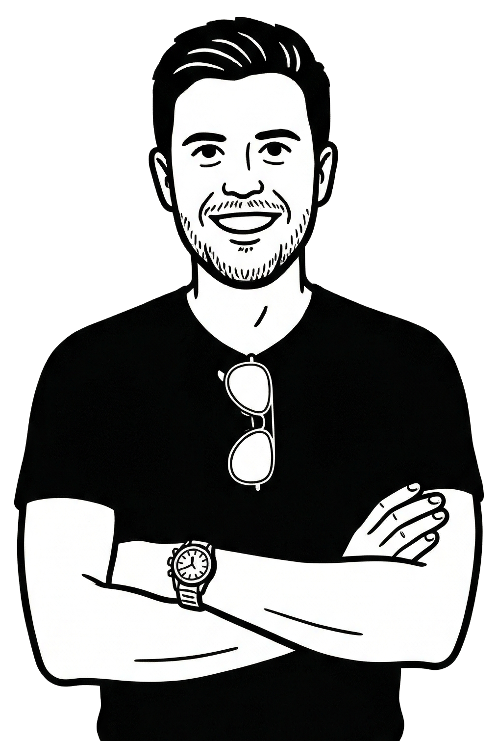 Illustrated portrait of Bruno Seixas