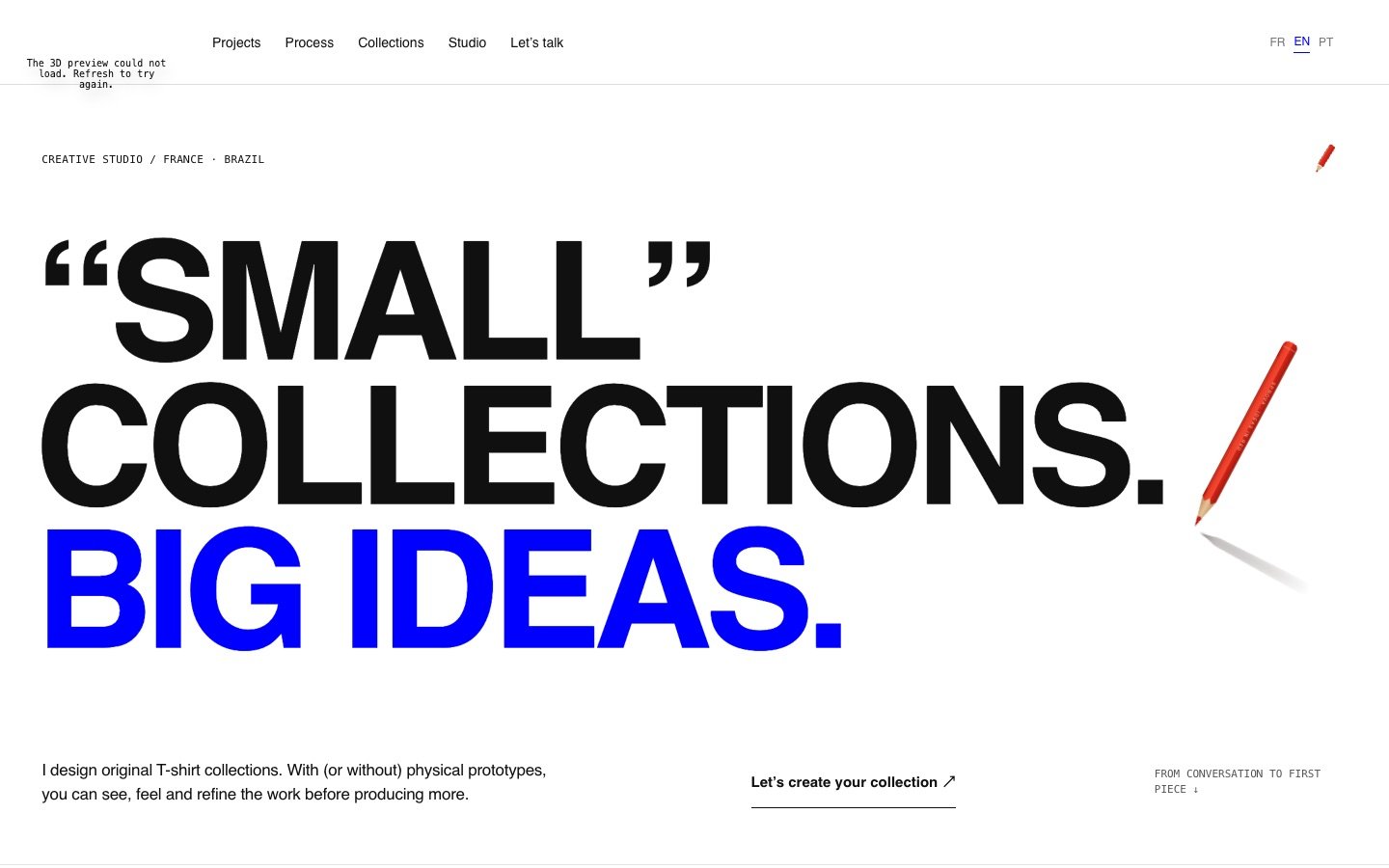 The SPROVA Studio home page